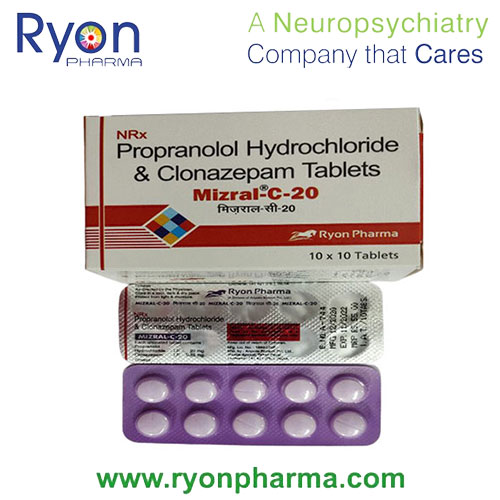 Propranolol 10/20 mg + Clonazepam 0.25/0.25 mg